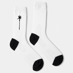 Palm Tree Silhouette Coastal Travel West Coast Fun Socks