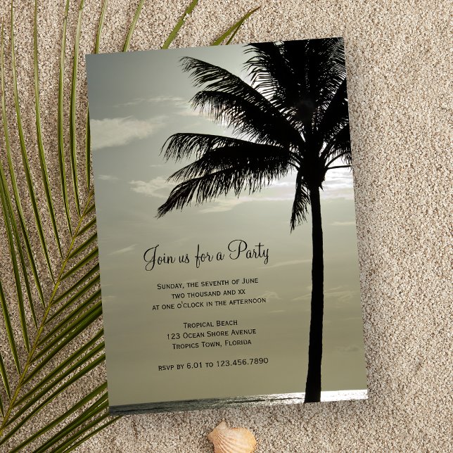 Palm Tree Silhouette General Party Invitation (Creator Uploaded)