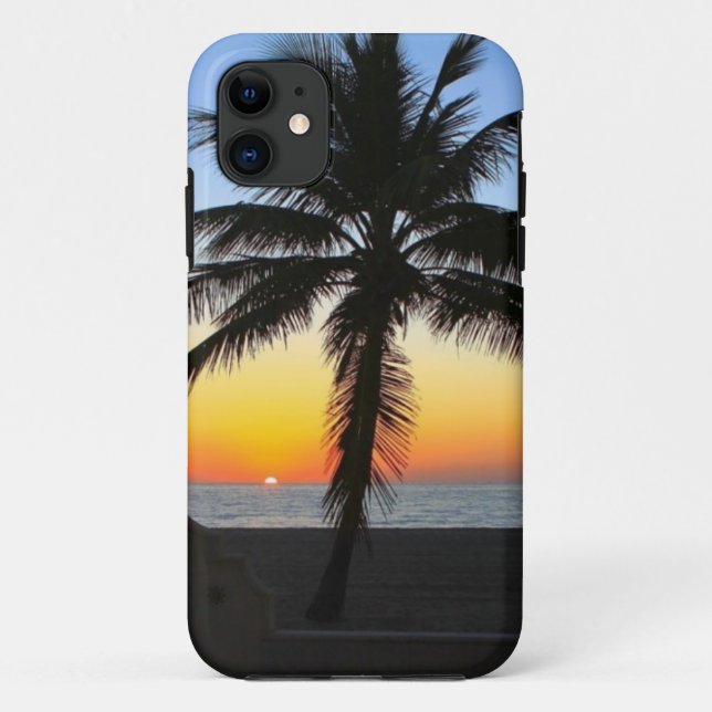 Palm Tree Silhouette Ocean Sunset iPhone 5 Case (Back)