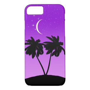 Palm Tree Silhouette on Twilight Purple iPhone 8/7 Case