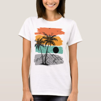 Palm tree silhouette summer  T-Shirt