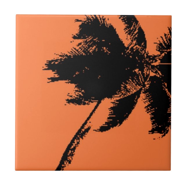 Palm Tree Silhouette Tile (Front)