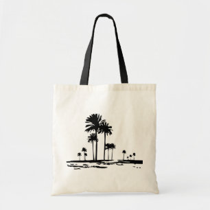 Palm tree silhouette tote bag
