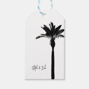 Palm Tree Silhouette Travel Coastal NAMES Chic Gift Tags