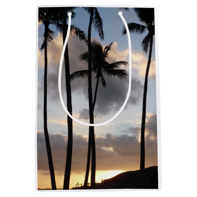 Palm Tree Silhouettes in Hawaii Medium Gift Bag (Front)