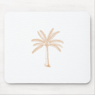 Palm Tree Sketch Tan Mouse Mat
