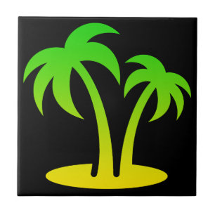 Palm Tree Small (4.25" x 4.25") Ceramic Photo Tile
