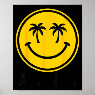 Palm tree smile aloha hawaii beach summer ocean poster