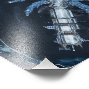 Palm Tree Space Station Photo Print