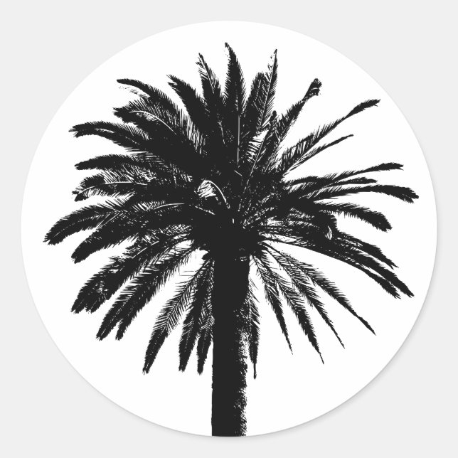 Palm tree stickers | beach wedding envelope sealer (Front)