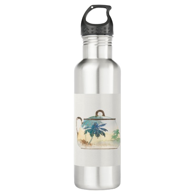 Palm Tree Sugar Bowl by Noritake Factory 710 Ml Water Bottle (Front)