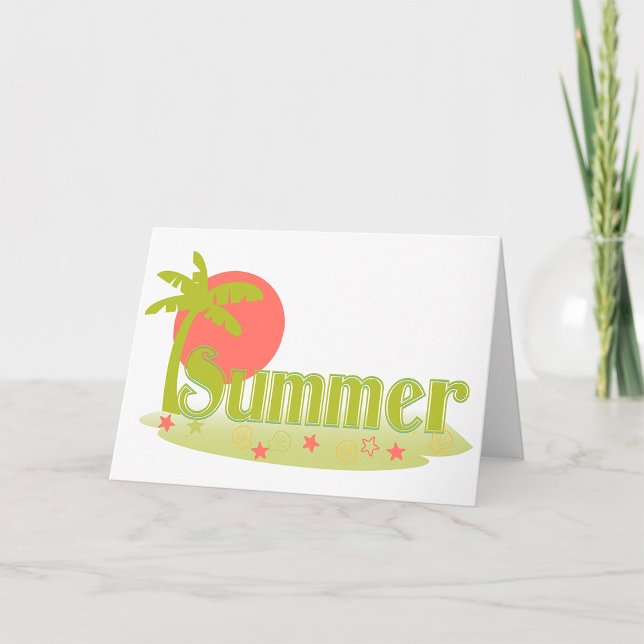 Palm Tree Summer with Sun and Beach Card (Creator Uploaded)