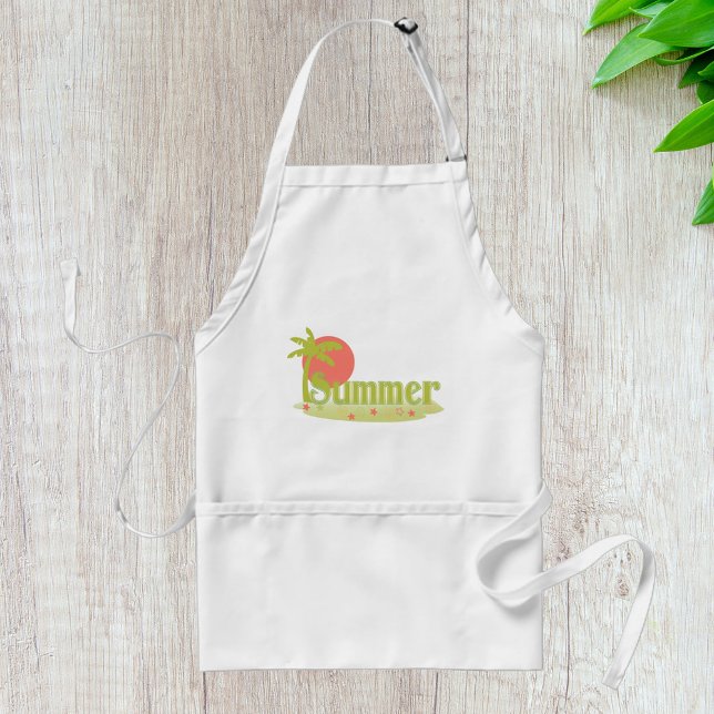 Palm Tree Summer with Sun and Beach Standard Apron (Creator Uploaded)