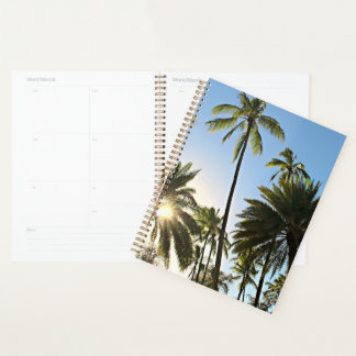 Palm Tree Sun Shining Spiral Planner