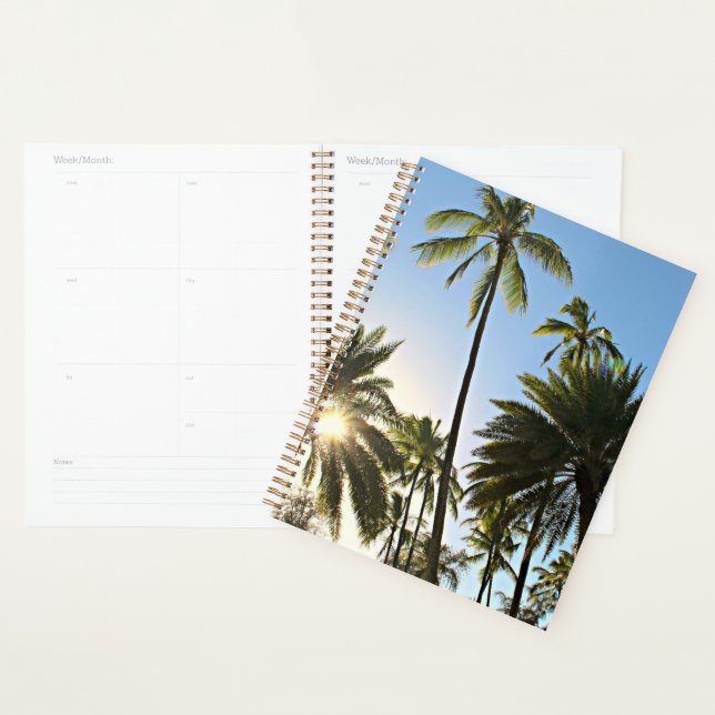 Palm Tree Sun Shining Spiral Planner (Display)