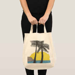 Palm Tree Sunrise Silhouette Tote Bag