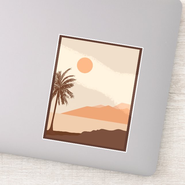 Palm Tree Sunset, Island, Boho Abstract Art (Detail)