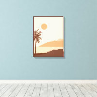 Palm Tree Sunset, Island, Boho Abstract Art