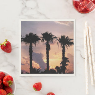 Palm Tree Sunset Paper Luncheon Napkins