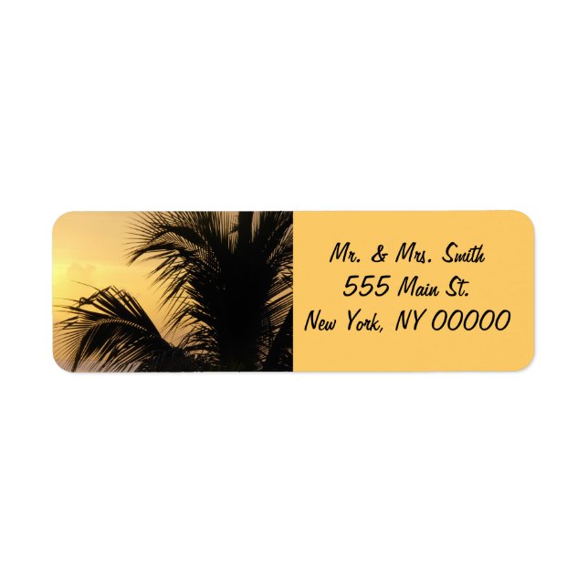Palm Tree Sunset Return Address Labels (Front)