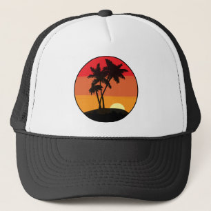 Palm Tree Sunset Trucker Hat