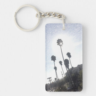 Palm Tree Sunshine Sketch Keychain