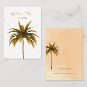 Palm Tree Terracotta Modern Necklace Display Business Card
