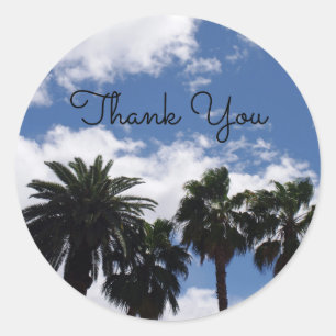 Palm Tree Thank You Classic Round Sticker