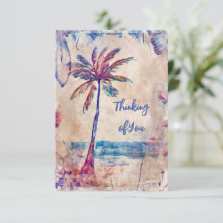 Palm tree Thinking of you card Flat Note Card