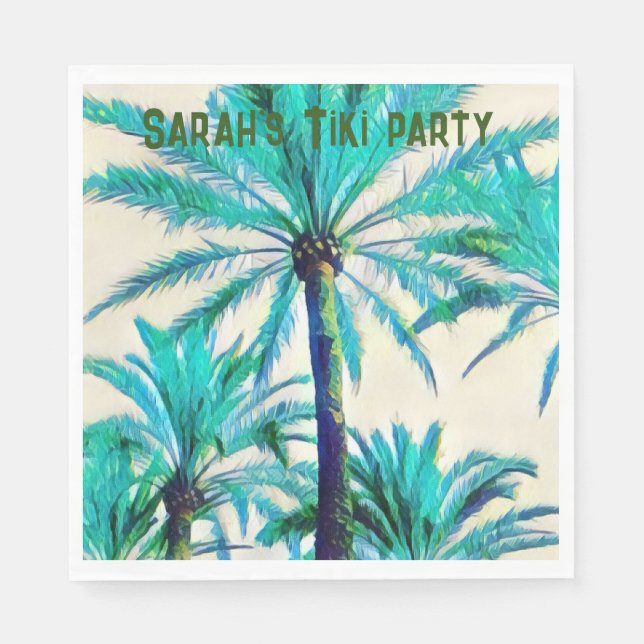 palm tree tiki party napkins (Front)