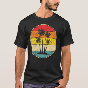 Palm Tree Tropical Beach Cute Vintage Retro Style  T-Shirt