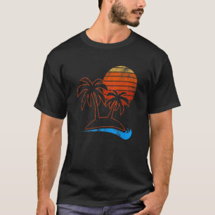 Palm Tree Tropical Beach Vintage Retro Style 70s 8 T-Shirt