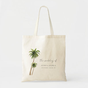Palm Tree Tropical Destination Wedding Favour Tote Bag