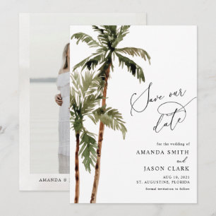Palm Tree Tropical Island Minimal Beach Save The D Date