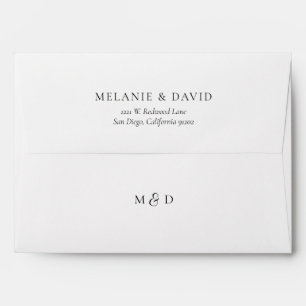 Palm Tree Tropical Island Minimal Beach Wedding Envelope