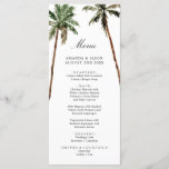 Palm Tree Tropical Island Minimal Beach Wedding Menu<br><div class="desc">Palm Tree Tropical Island Minimal Beach Wedding Menu
You can edit/personalise whole Template.
If you need any help or matching products,  please contact me. I am happy to create the most beautiful personalised products for you!</div>