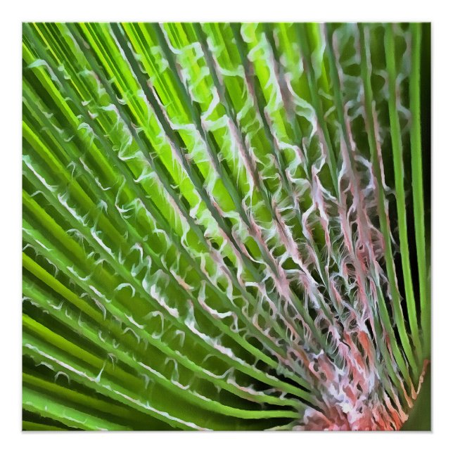 Palm Tree Tropical Leaf Artistic Painting Poster (Front)