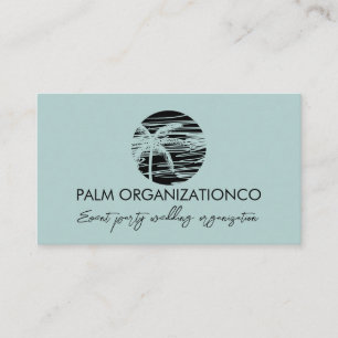 Palm Tree Tropical Minimal Logo Business Card