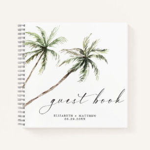 Palm Tree Tropical   Minimal Wedding Guest Book