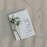 Palm Tree Tropical | Minimal Wedding Photo Invitation<br><div class="desc">Sandy beaches and warm breezes are what this design is all about. Celebrate your tropical wedding theme with our simple,  minimal palm tree design. This design is fully customisable and features a photo background on the rear - you can completely remove or replace with your own image.</div>