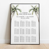 Palm Tree Tropical | Minimal Wedding Seating Chart