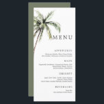 Palm Tree Tropical | Minimal Wedding Serif Menu<br><div class="desc">Sandy beaches and warm breezes are what this design is all about. Celebrate your tropical wedding theme with our simple, minimal palm tree design. This design is fully customisable and features beautiful watercolor palm trees and serif typography - if you're looking for straight-edge lines, our sans serif alternative will be...</div>