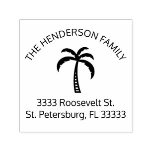 Palm Tree Tropical Personalised Self-inking Stamp