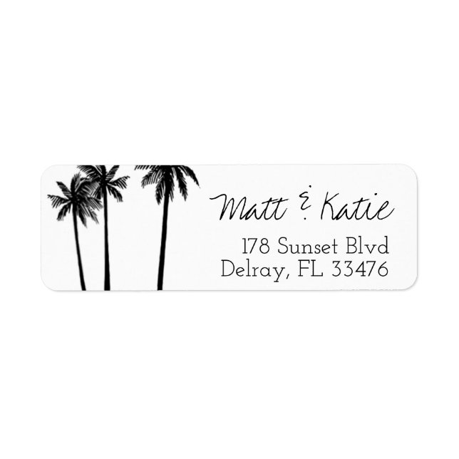 Palm Tree Tropical Return Address Label (Front)