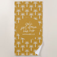 Palm tree tropical summer botanical mustard modern
