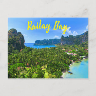 Palm Tree Tropical Thailand Island Bay Postcard