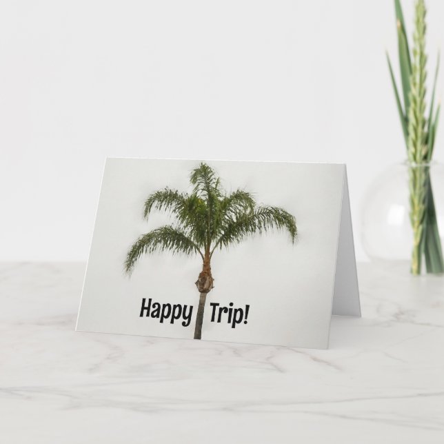 Palm Tree Tropical Vacation Best Wishes Card (Front)