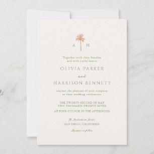 Palm Tree Tropical Wedding Invitation