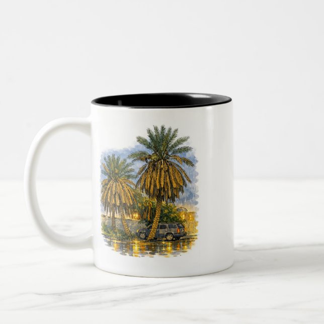 Palm tree Two-Tone coffee mug (Left)