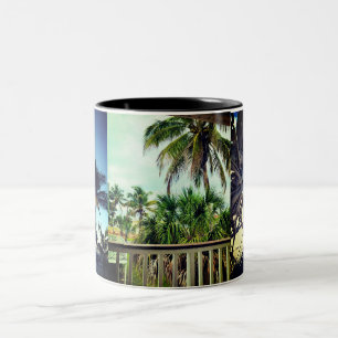 Palm Tree Vacation Life  Two-Tone Coffee Mug